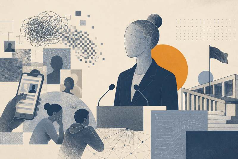 Artwork for Disinformation, Deals & Delia the new Ai member of Government: Ai is getting crunchy
